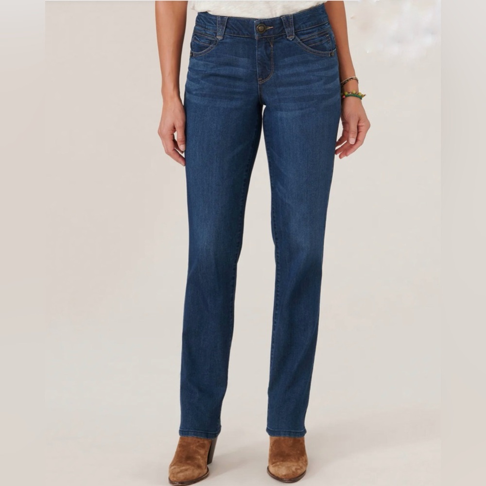 Democracy Indigo Wash "Ab"solution® Straight Leg Jean Mid Rise High Stretch 16